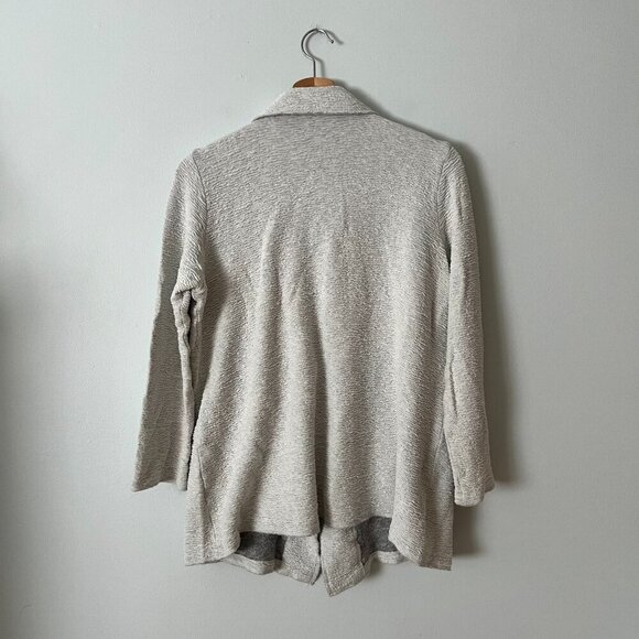 Eileen Fisher Gray Textured Knit Lightweight Cardigan Sweater Women's Size M - Picture 7 of 7